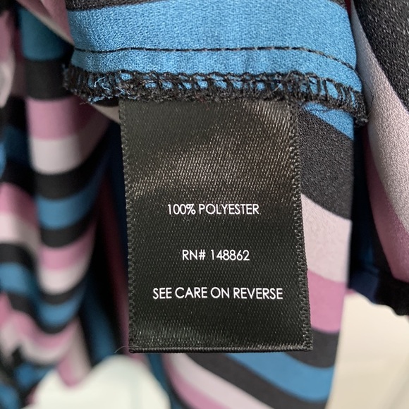 Torrid Georgette Bow Tie Stripe Blouse Top W-508 Plus Size 2X - Picture 8 of 11